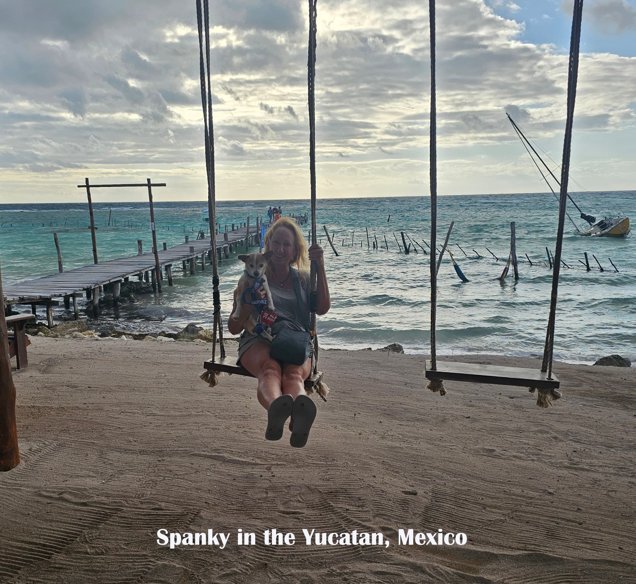 Susanna with Spanky in Yucatan, Mexico